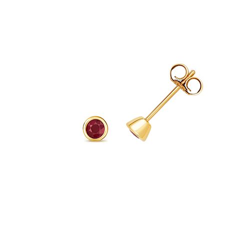 9CT RUBY EARRING STUDS JULY BIRTHSTONE