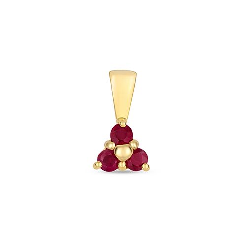 9CT RUBY 3 STONE PENDANT