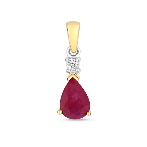 9CT RUBY PENDANT PEAR