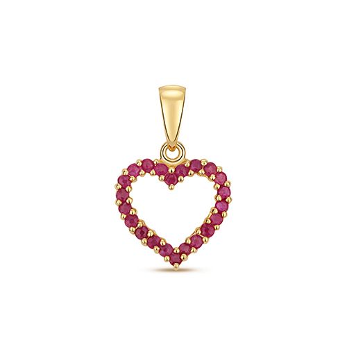 9CT RUBY HEART PENDANT