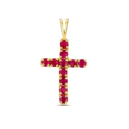 9CT RUBY CROSS PENDANT