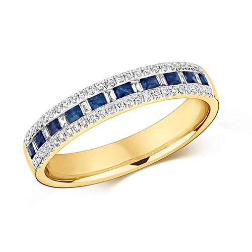 9CT DIAMOND PC/BG ETERNITY WITH SAPPHIRE RING