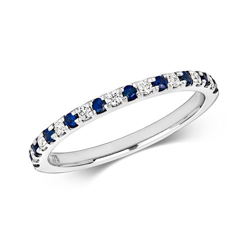9CT DIAMOND AND SAPPHIRE ETERNITY RING