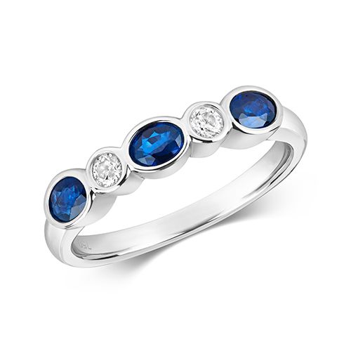 18CT DIAMOND RUBOVER ETERNITY WITH SAPPHIRE RING