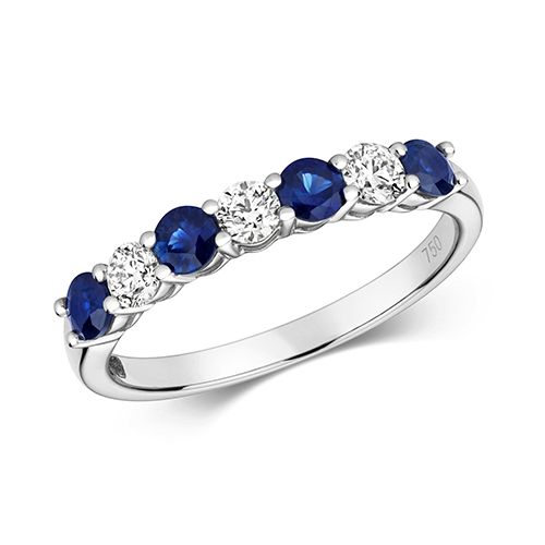 18CT DIAMOND AND SAP CLAW SET ETERNITY RING