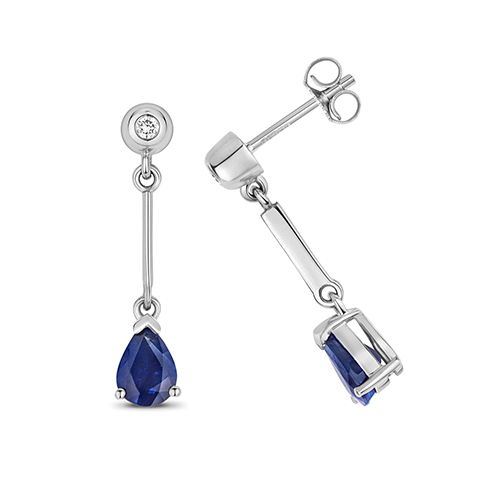 9CT SAPPHIRE DROP EARRINGS PEAR