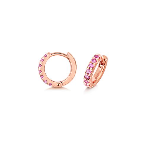 9CT PINK SAPPHIRE HUGGIES