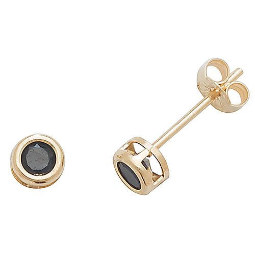 9CT 9CT YEL GOLD SAPPHIRE STUD EARRINGS