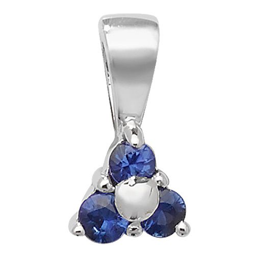 9CT SAPPHIRE 3 STONE PENDANT