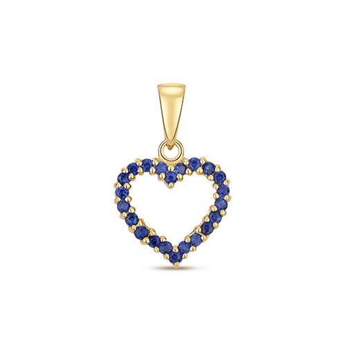 9CT SAPPHIRE HEART PENDANT