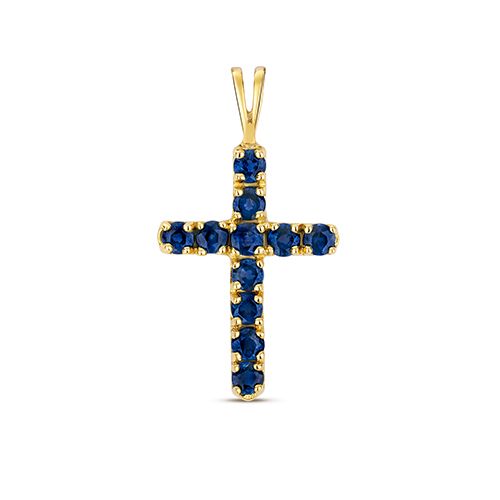 9CT SAPPHIRE CROSS PENDANT