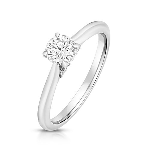 PLATINIUM 0.50CT LAB GROWN CERTIFIED ROUND SOLITAIRE PLAIN SHOULDERS