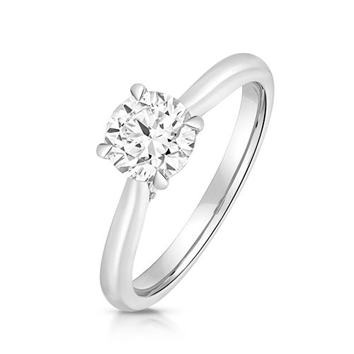 PLATINUM 1.0CT LAB GROWN CERTIFIED ROUND SOLITAIRE PLAIN SHOULDERS
