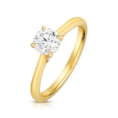 18CT 0.75CT LAB GROWN CERTIFIED ROUND SOLITAIRE PLAIN SHOULDERS
