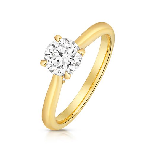 18CT 1.0CT LAB GROWN CERTIFIED ROUND SOLITAIRE PLAIN SHOULDERS