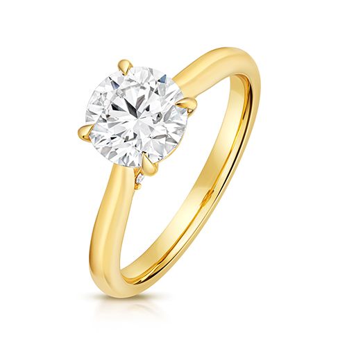 18CT 1.50CT LAB GROWN CERTIFIED ROUND SOLITAIRE PLAIN SHOULDERS