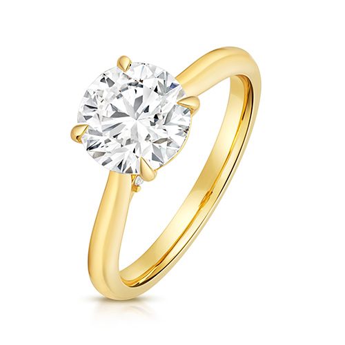 18CT 2.0CT LAB GROWN CERTIFIED ROUND SOLITAIRE PLAIN SHOULDERS