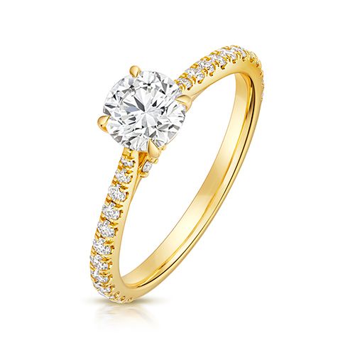 18CT 0.75CT LAB GROWN CERTIFIED ROUND SOLITAIRE DIA SET SHOULDERS