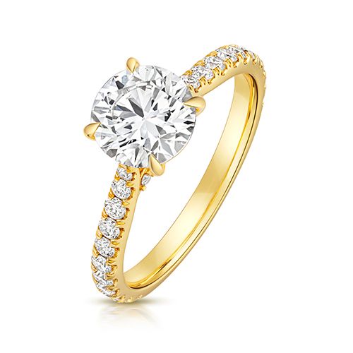 18CT 1.50CT LAB GROWN CERTIFIED ROUND SOLITAIRE DIA SET SHOULDERS