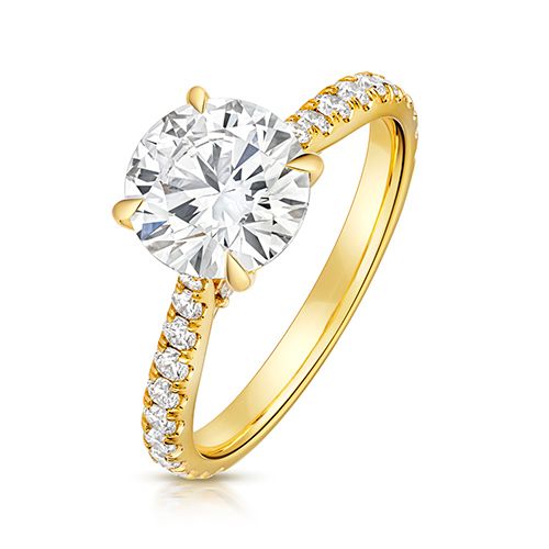 18CT 2.0CT LAB GROWN CERTIFIED ROUND SOLITAIRE DIA SET SHOULDERS