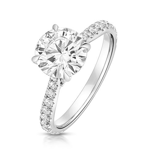 18CT 2.0CT LAB GROWN CERTIFIED ROUND SOLITAIRE DIA SET SHOULDERS
