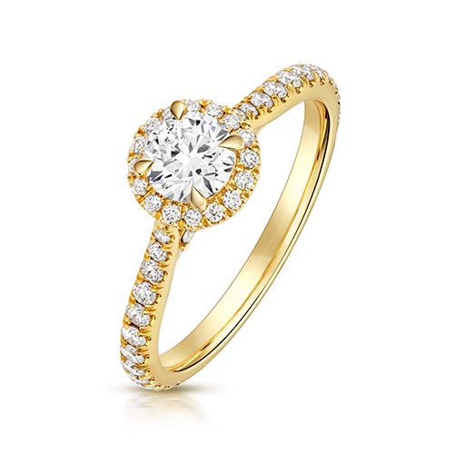 18CT 0.50CT LAB GROWN CERTIFIED ROUND HALO DIA SET SHOULDERS