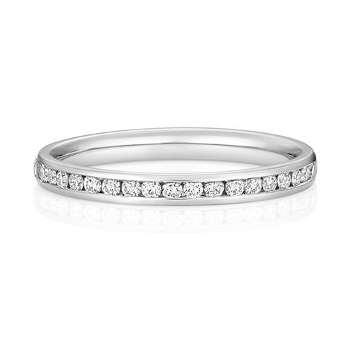 LAB GROWN DIAMOND SET WEDDING RING IN PLATINUM PT 50% CHANNEL SET 2.2MM