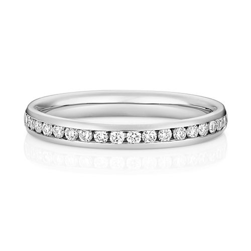 LAB GROWN DIAMOND SET WEDDING RING IN PLATINUM PT 50% CHANNEL SET 2.7MM