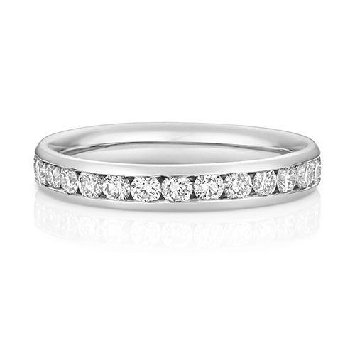 LAB GROWN DIAMOND SET WEDDING RING IN PLATINUM PT 100% CHANNEL SET 3.1MM
