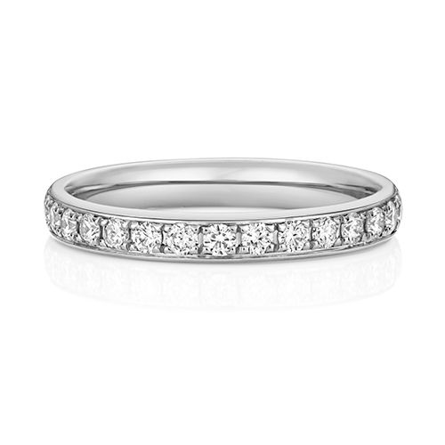 LAB GROWN DIAMOND SET WEDDING RING IN PLATINUM PT 50% GRAIN SET 2.7MM