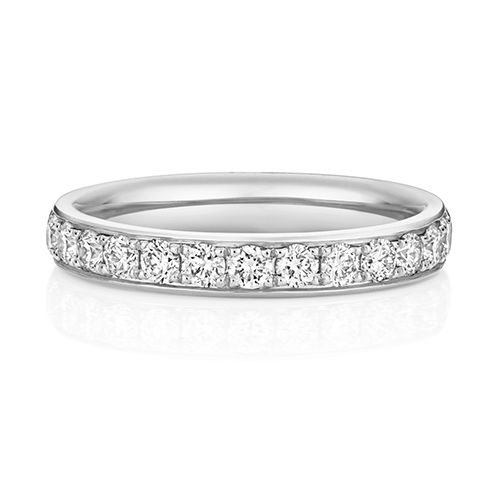 LAB GROWN DIAMOND SET WEDDING RING IN PLATINUM PT 50% GRAIN SET 3.1MM