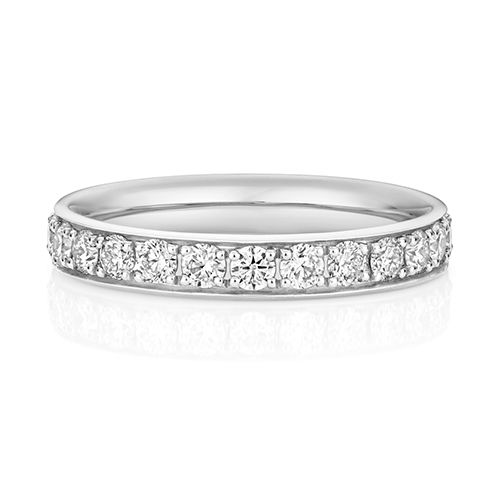 LAB GROWN DIAMOND SET WEDDING RING IN PLATINUM PT 100% GRAIN SET 3.1MM
