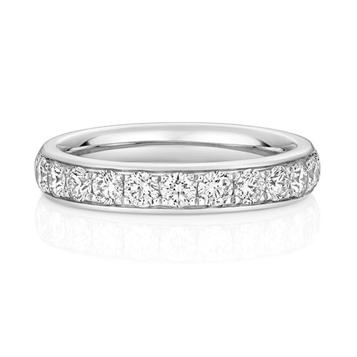 LAB GROWN DIAMOND SET WEDDING RING IN PLATINUM PT 50% GRAIN SET 3.7MM