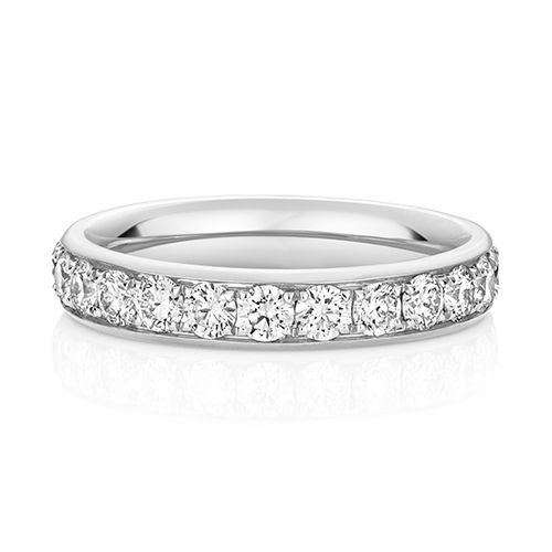 LAB GROWN DIAMOND SET WEDDING RING IN PLATINUM PT 100% GRAIN SET 3.7MM