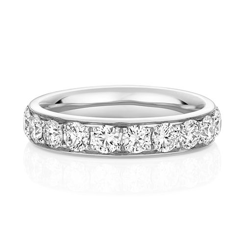 LAB GROWN DIAMOND SET WEDDING RING IN PLATINUM PT 50% GRAIN SET 4.2MM