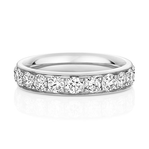 LAB GROWN DIAMOND SET WEDDING RING IN PLATINUM PT 100% GRAIN SET 4.2MM