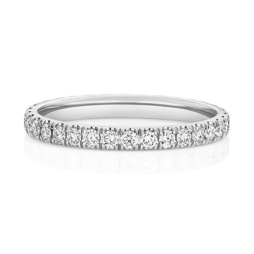 LAB GROWN DIAMOND SET WEDDING RING IN PLATINUM PT 100% CUT DOWN SET 2.2MM