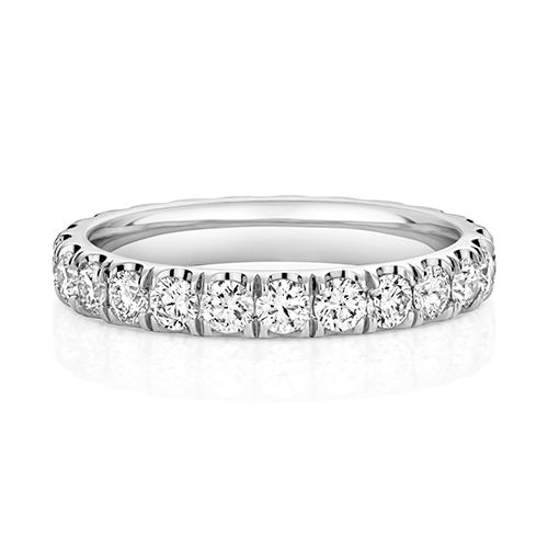 LAB GROWN DIAMOND SET WEDDING RING IN PLATINUM PT 100% CUT DOWN SET 3.1MM