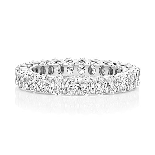 LAB GROWN DIAMOND OVAL FULL ETERNITY IN PLATINUM PT 100% CLAW SET 3.7MM