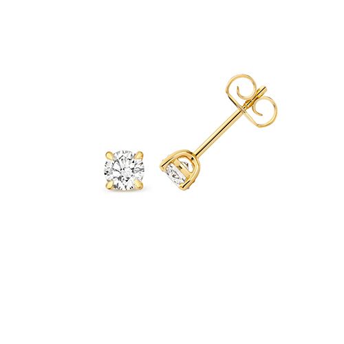 18CT 0.70CT LAB GROWN CERTIFIED ROUND 4 CLAW EARRING STUDS