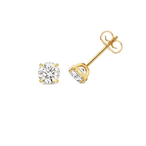18CT 1.50CT LAB GROWN CERTIFIED ROUND 4 CLAW EARRING STUDS