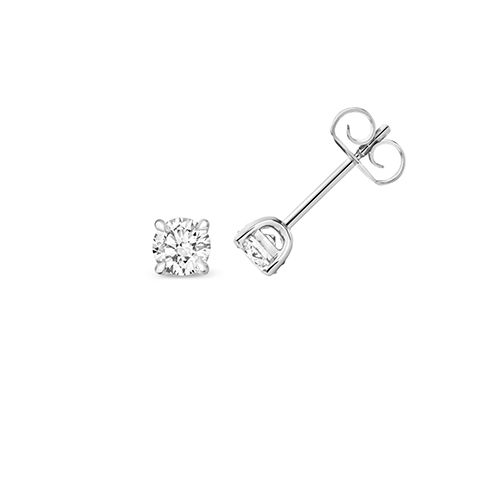 18CT 0.70CT LAB GROWN CERTIFIED ROUND 4 CLAW EARRING STUDS