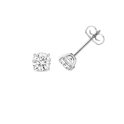18CT 1.50CT LAB GROWN CERTIFIED ROUND 4 CLAW EARRING STUDS