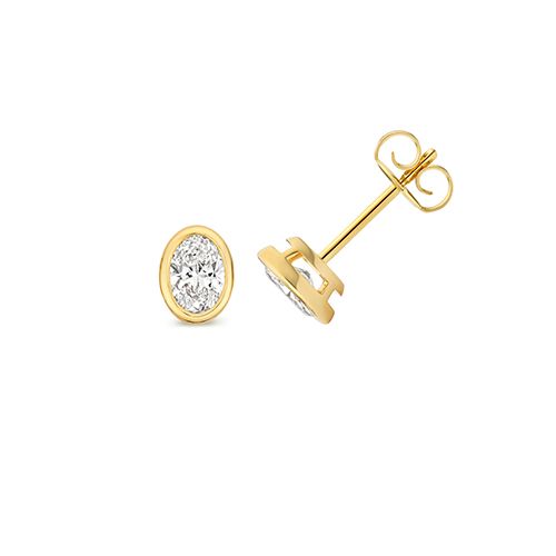 18CT 0.70CT LAB GROWN CERTIFIED OVAL RUBOVER EARRING STUDS