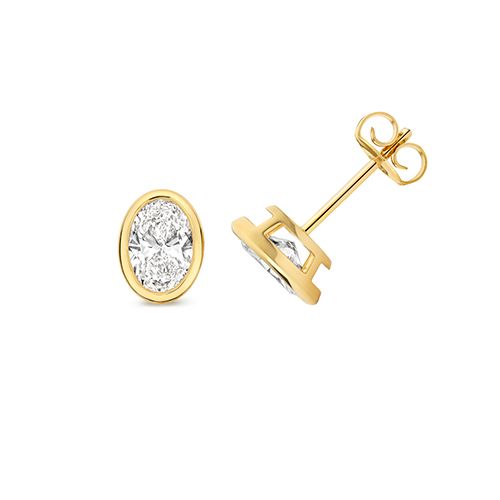 18CT 1.50CT LAB GROWN CERTIFIED OVAL RUBOVER EARRING STUDS