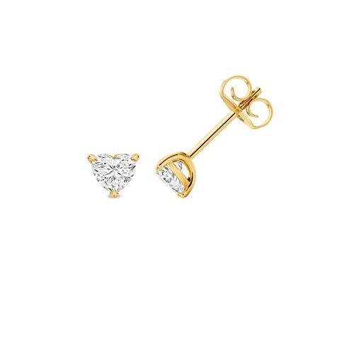 18CT 0.70CT LAB GROWN CERTIFIED HEART SHAPE 4 CLAW EARRING STUDS
