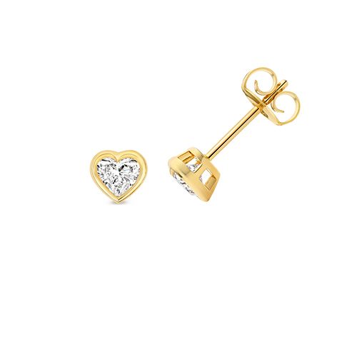 18CT 0.70CT LAB GROWN CERTIFIED HEART SHAPE RUBOVER EARRING STUDS