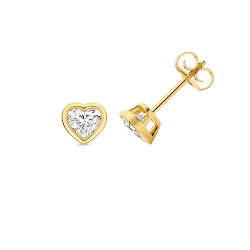 18CT 1.0CT LAB GROWN CERTIFIED HEART SHAPE RUBOVER EARRING STUDS
