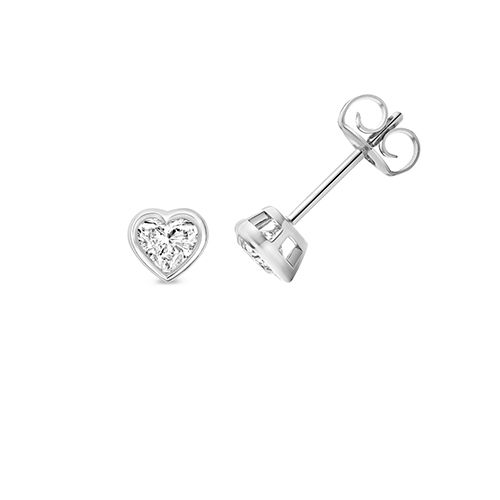 18CT 0.70CT LAB GROWN CERTIFIED HEART SHAPE RUBOVER EARRING STUDS