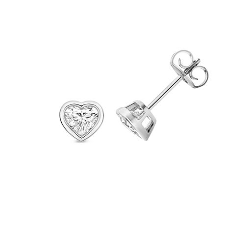 18CT 1.0CT LAB GROWN CERTIFIED HEART SHAPE RUBOVER EARRING STUDS
